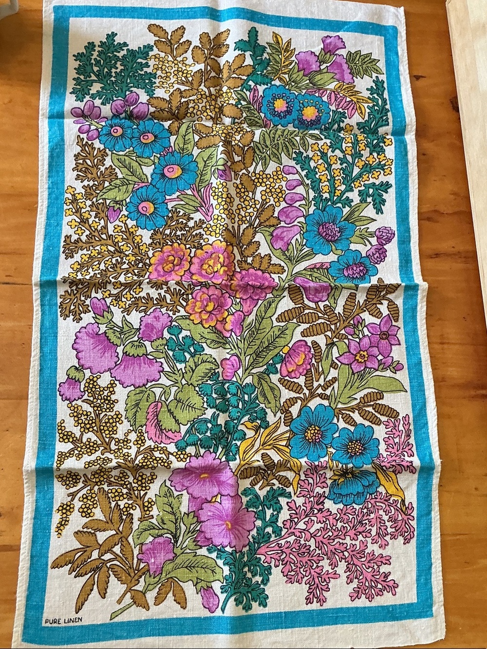 Vintage Pure Linen Dish Towel 28” x 16” Scottish Thistle